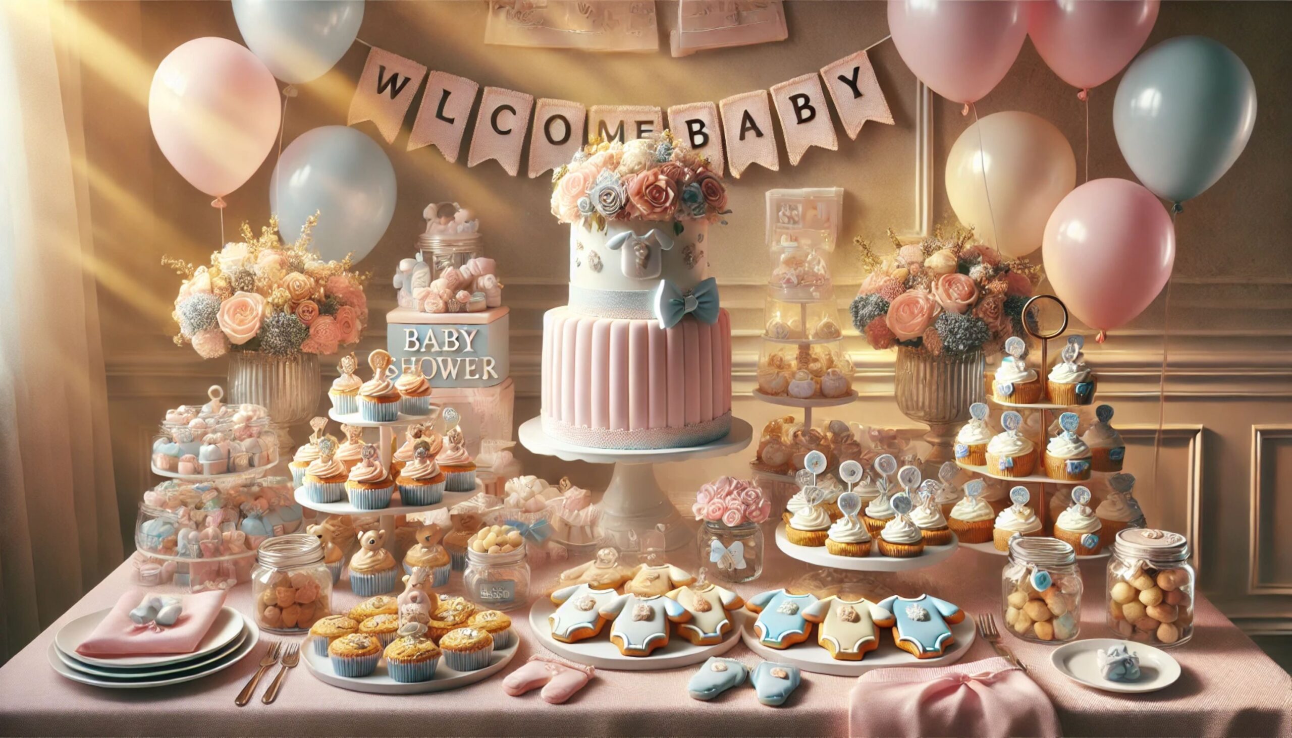 baby shower dessert table